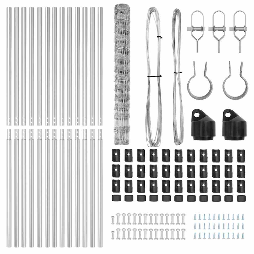 Wildzaun Silber 25 x 1,4 m Verzinkter Stahl